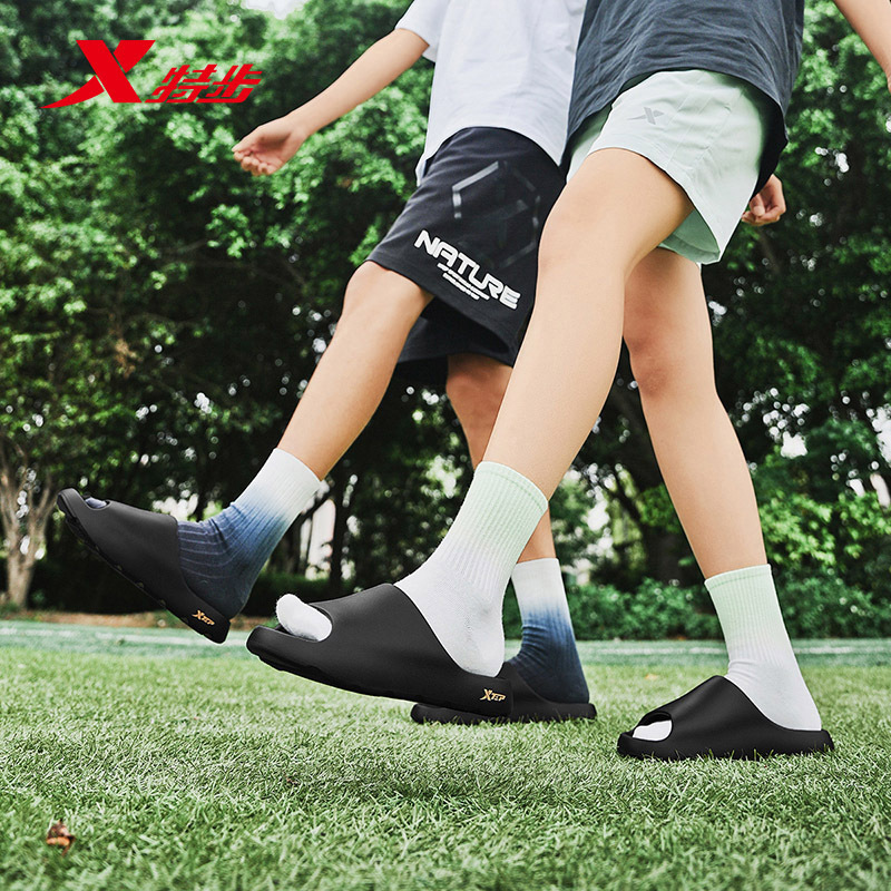 Xtep スリッパ、男性と女性用、夏用アウトドアウェア、ビーチサンダル、室内用ホームカップルスリッパ、カップルスタイル|undefined