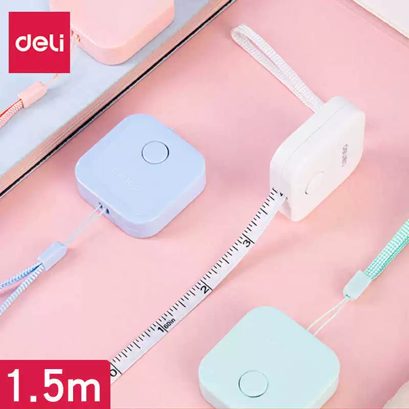Deli 79650 кожаная рулетка 1,5 м, кожаная линейка, высококачественная портативная автоматическая многофункциональная рулетка с функцией сжатия