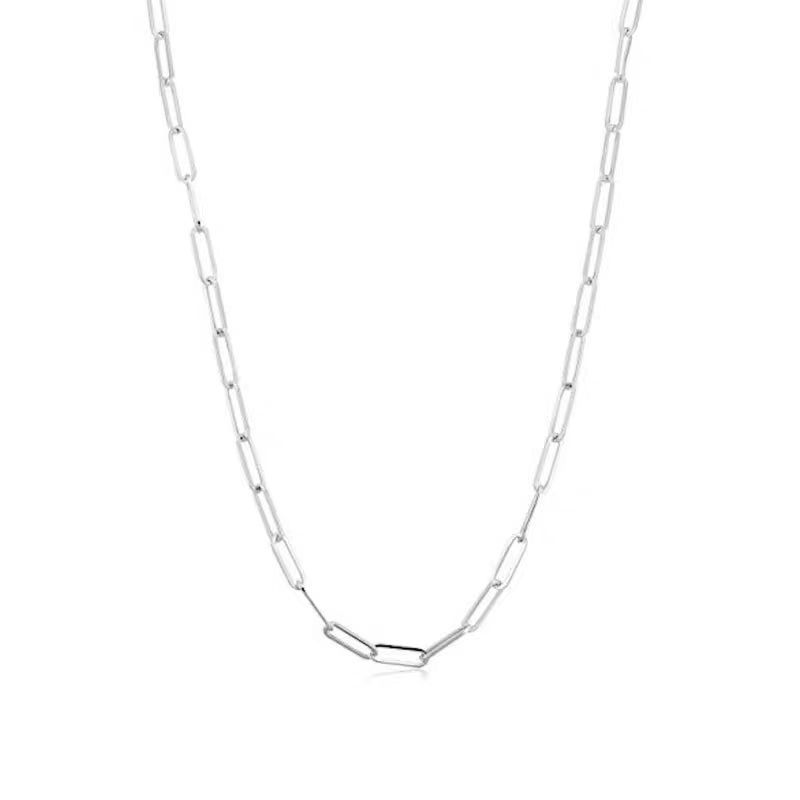 S925 Sterling Silver Cuban Interlocking Necklace For Women Elegant_voghion.com