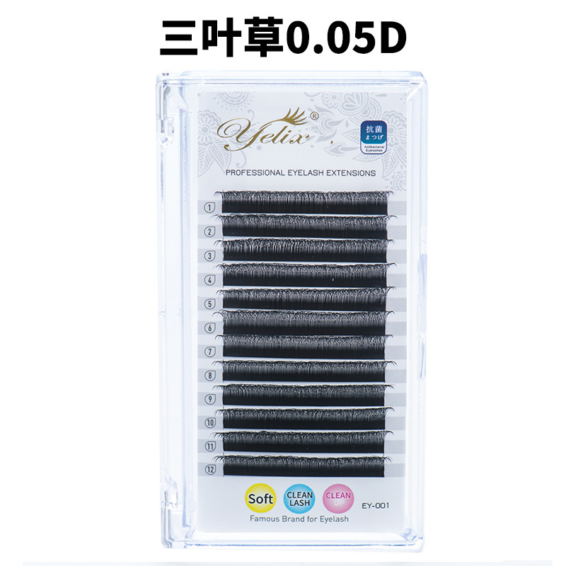 Fábrica de pestañas florecientes 3D cruzadas densas pestañas falsas de trébol injerto cerrado pestañas estética especial al por mayor