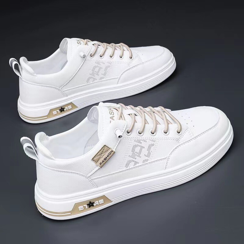 Men's Shoes 2025 New Spring Breathable White Shoes Korean Style Trbottomyy Versatile One-Leg Sports Casual Soft-Soled Trbottomy Shoes Men's Shoes 2025 New Spring Breathable White Shoes Korean Style Trbottomyy Versatile One-Leg Sports Casual Soft-Soled Trbottomy Shoes