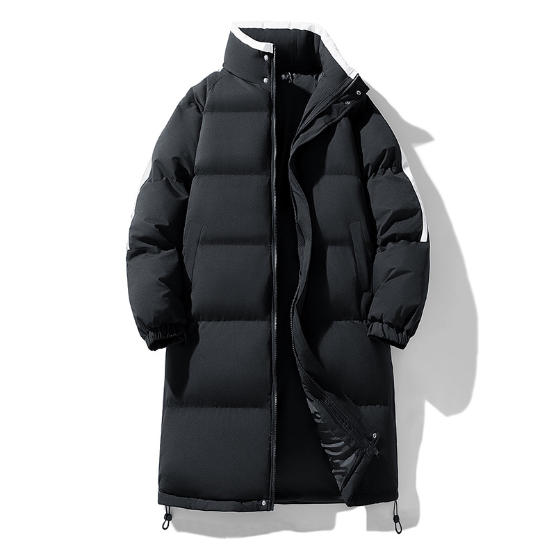 2025 Winter Three-bar Long Cotton-padded Clothes For Men And Women, Couples Over The Knee Down Cotton Clothes, Cold-resistant And Windproof Thickened_voghion.com