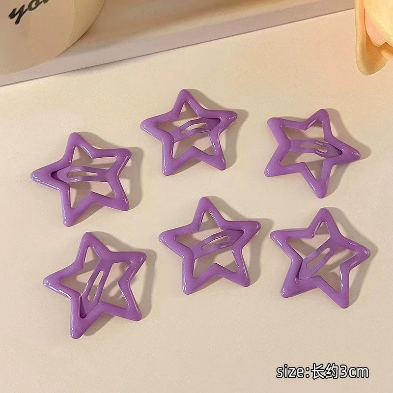 Заколка Hair Clip YK2 цветной стержень звезды, клип-баик бант пентаграмм для девочек, многоцветный 4.6×3.4 см