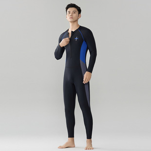 New Swimsuit Men's One-Piece Long-Sleeved Pants Full-Body Suit Plus Size Men's Wetsuit Surfing Anti-Embarrassment Jellyfish Suit
