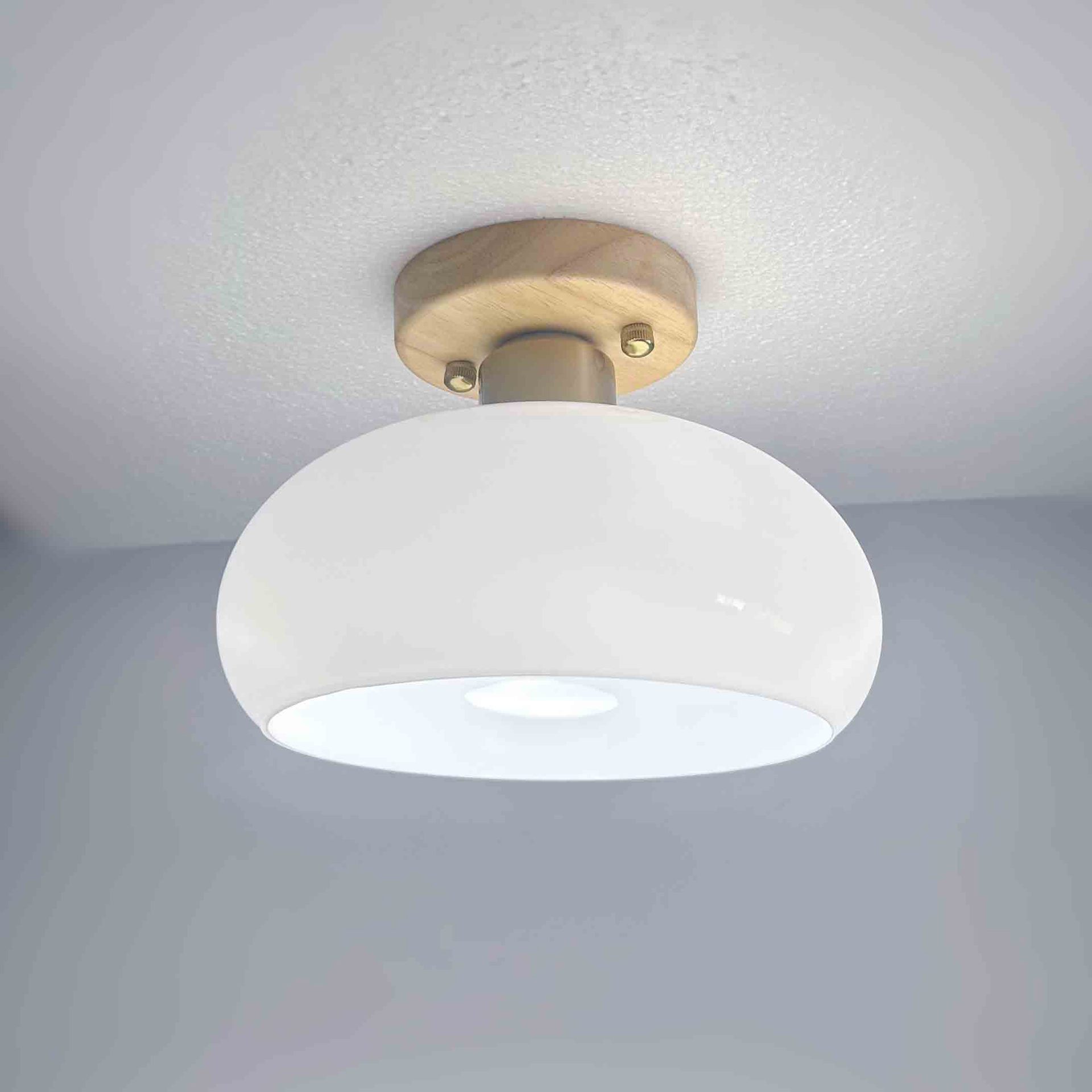 Type b log + jade white lampshade