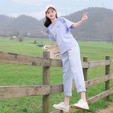 初中学生套装少女夏装女孩高中生大童短袖恤两件套