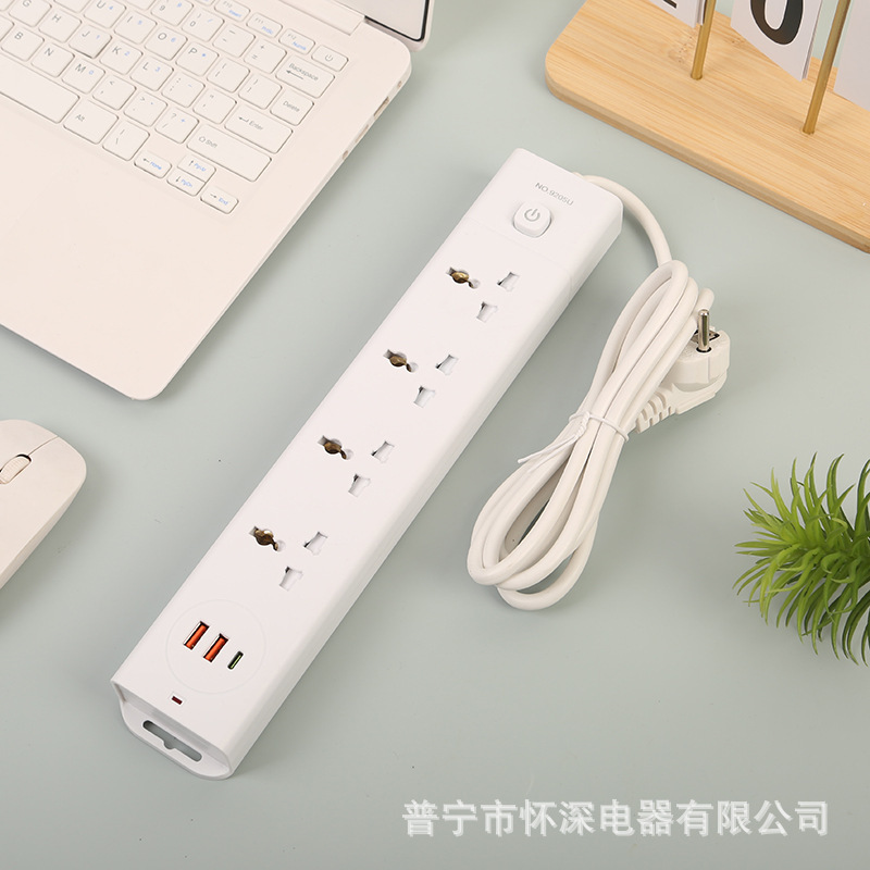 Tarjeta de absorción de cañón doble de alta frecuencia 2USB + 1PD estándar británico estándar europeo estándar americano bolsas neutras blancas y negras Arabia Saudita Dubai