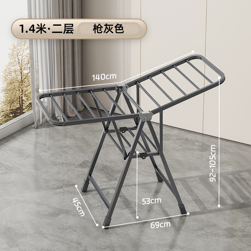 Hoja de piso percha de secado de ropa para dormitorio balcón percha de secado de ropa para bebés interior plegable telescópico percha de ropa