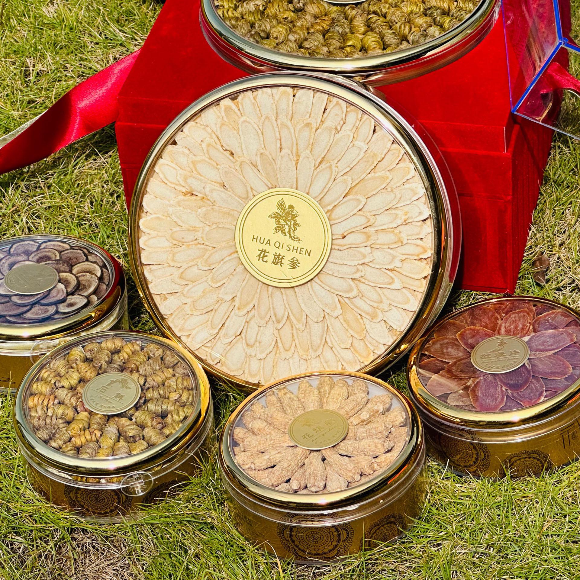 American Ginseng Gift Box 200g Premium Herbal Set with Dendrobium Deer Antler and Red Ginseng for Elders preparation