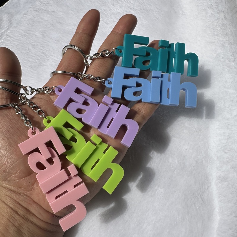 3D プリントされたインスピレーションを与える信仰キーホルダーバッグバックルアクリルetsy インスピレーションを与えるペンダント|undefined