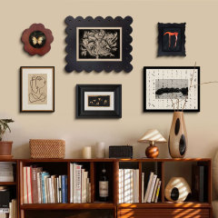 法式中古風客廳沙發背景牆裝飾畫老錢風小眾藝術客廳高級感組合畫