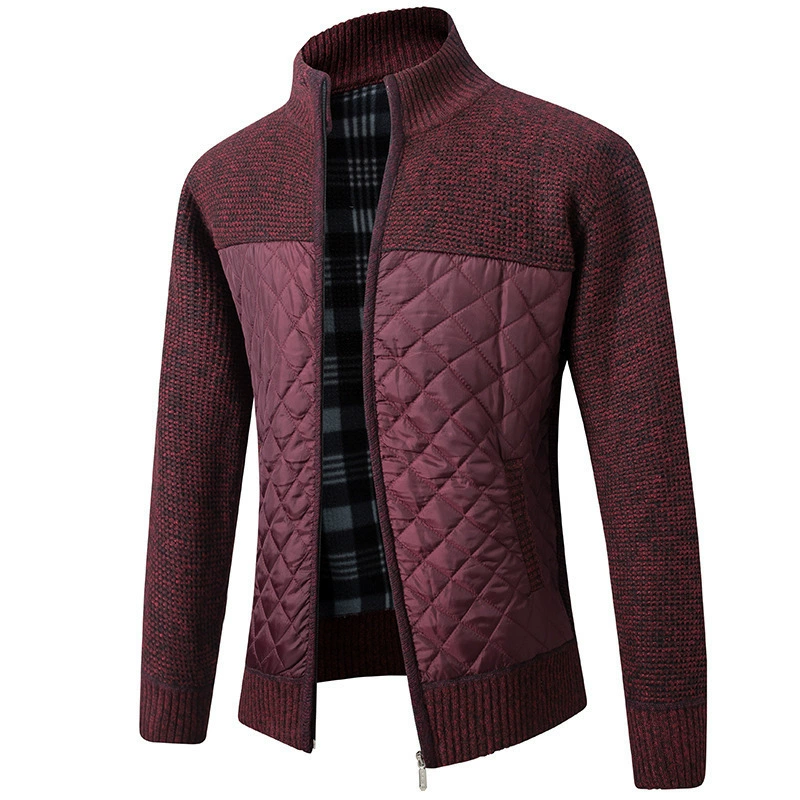 Стильный демисезонный вязаный куртка с молнией, свитер