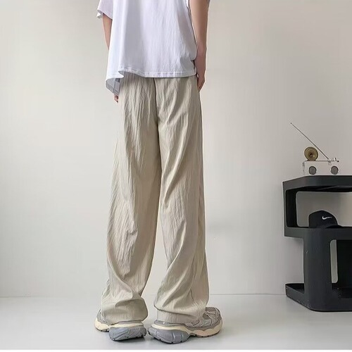 Yamamoto pants men's spring and summer 2025 new style lazy casual high waist slimming small man loose straight wide-leg pants