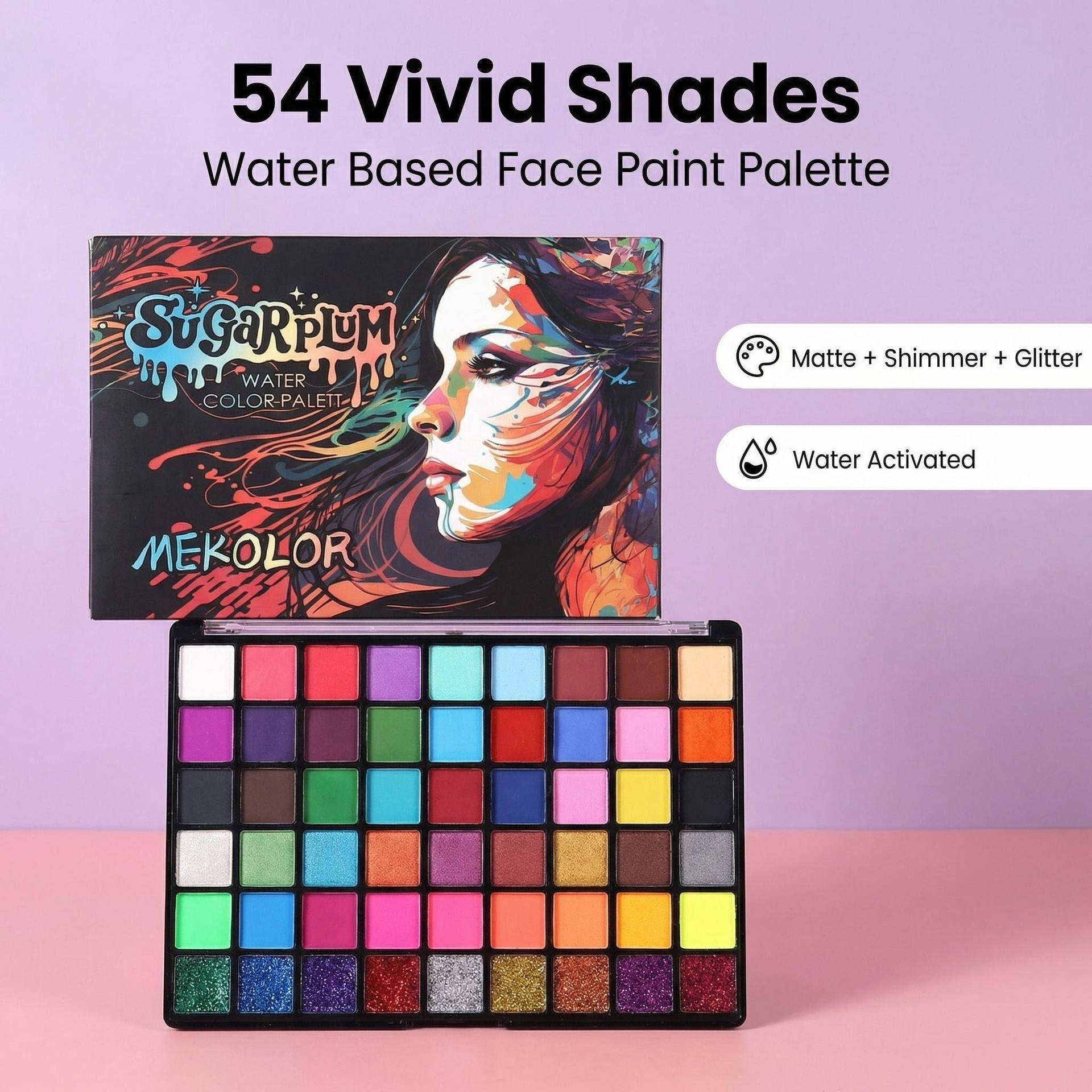 Cross-border bestseller: 54-color water-soluble body paint set for Halloween face painting