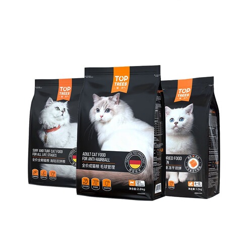 toptrees is the leader in cat food, dog food, puppy milk cake, freeze-dried snacks, cat strips, staple food cans, wet food, sea and land combination