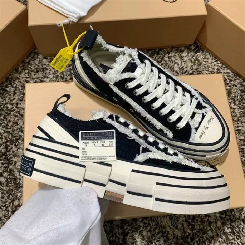 Wu Jianhao's Same Style Beggar Shoes, Internet Celebrity Canvas Shoes, Men's and Women's Shoes, Trendy Thick-Soled Couples' Height-Increasing Casual Sneakers, Versatile