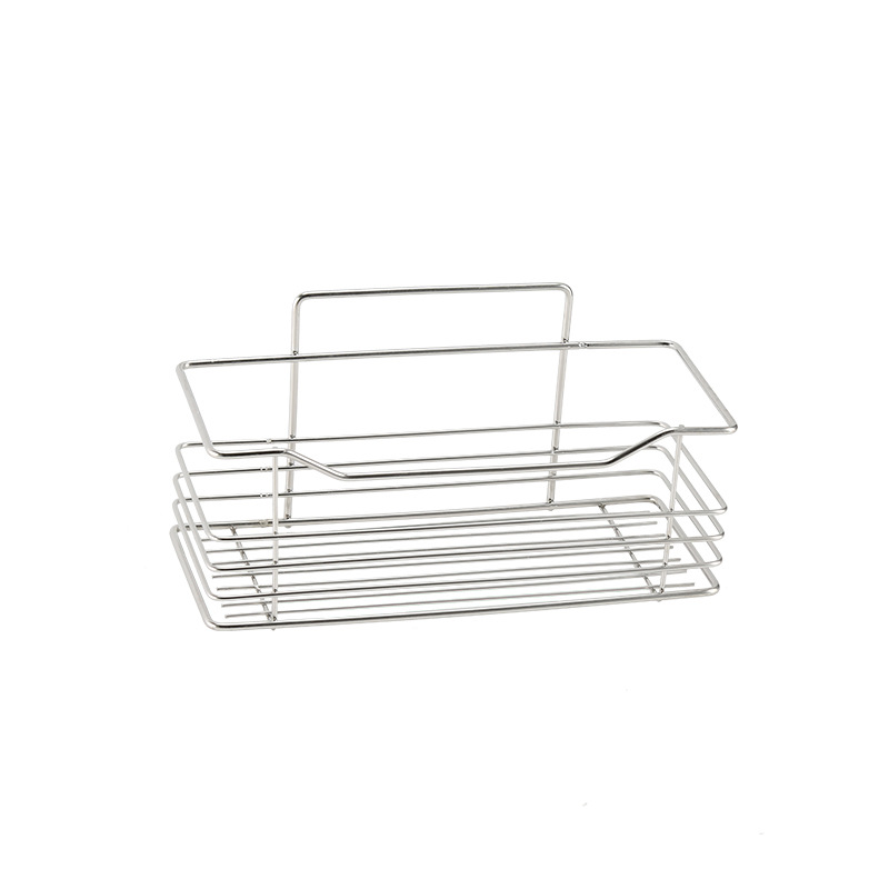 Stainless Steel Storage Basket Bathroom Storage Rack Multi-Purpose Finishing Storage Rack Wall-Mounted Punch-Free Kitchen Drain Rack