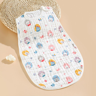 Infant six-layer cotton gauze sleeping bag gauze children vest sleeping bag baby vest-style integrated anti-kick quilt