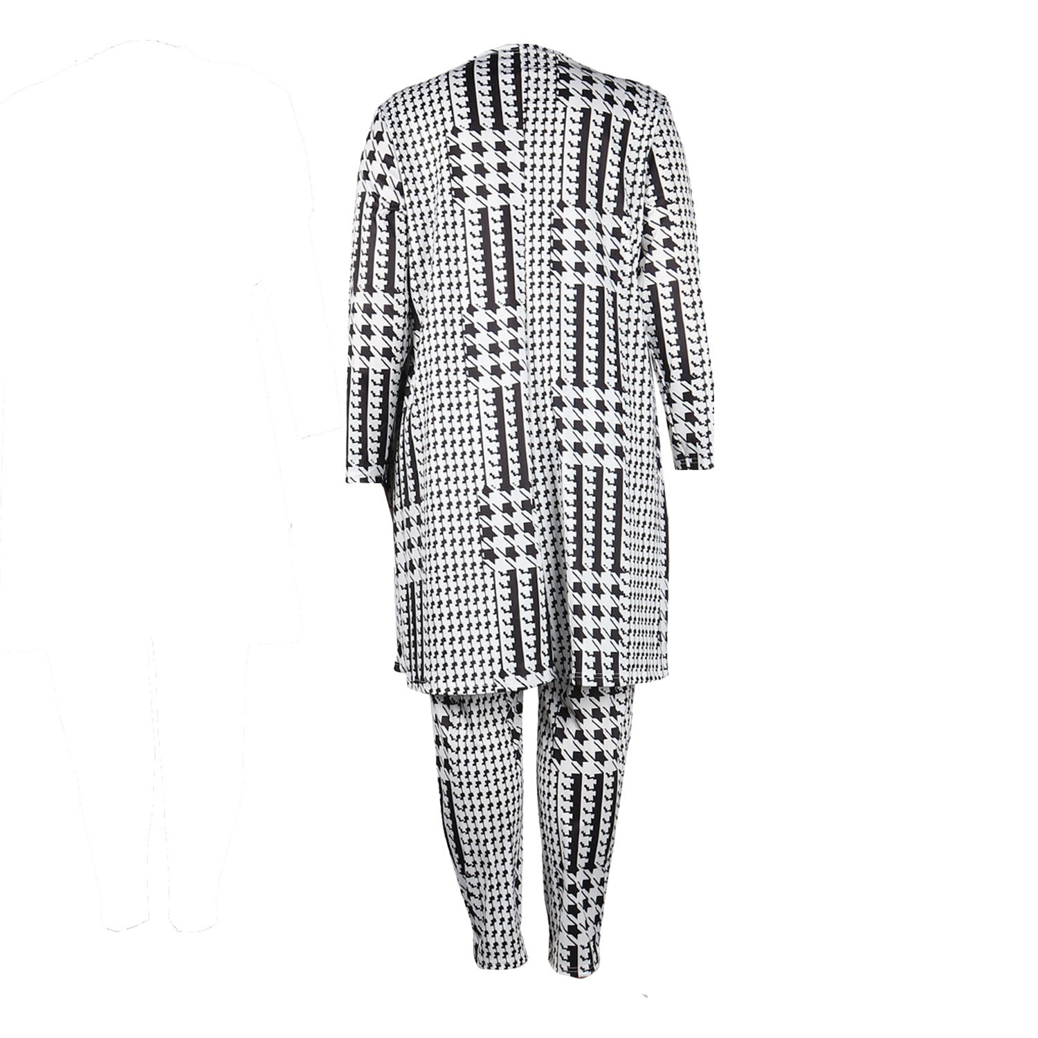 Abbigliamento da donna sexy cardigan stampato manica lunga due pezzi vestito da discoteca_voghion.com