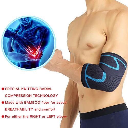 Sports elbow pads for men and women, extended sweat-wicking four-way elastic knitted nylon elbow pads, basketball breathable and warm sports protective gear