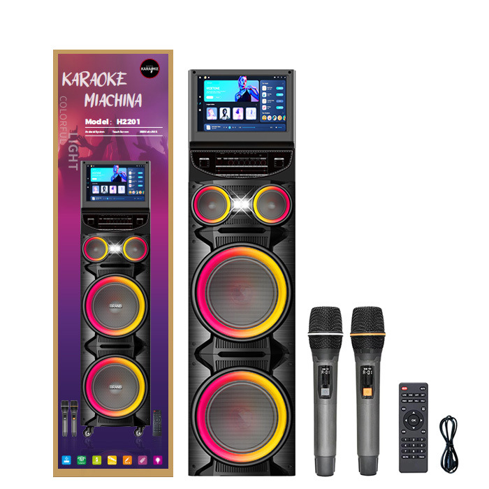 Karaoke musiqi sistemi — ekranlı, Wi-Fi, mikrofonlu KTV dinamiki
