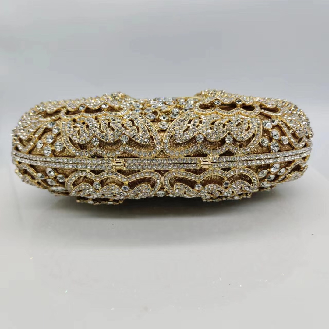 Túi clutch nữ đính kim cương hình bướm dự tiệc cao cấp — Màu vàng, Vàng hồng, Cá tính đặt làm