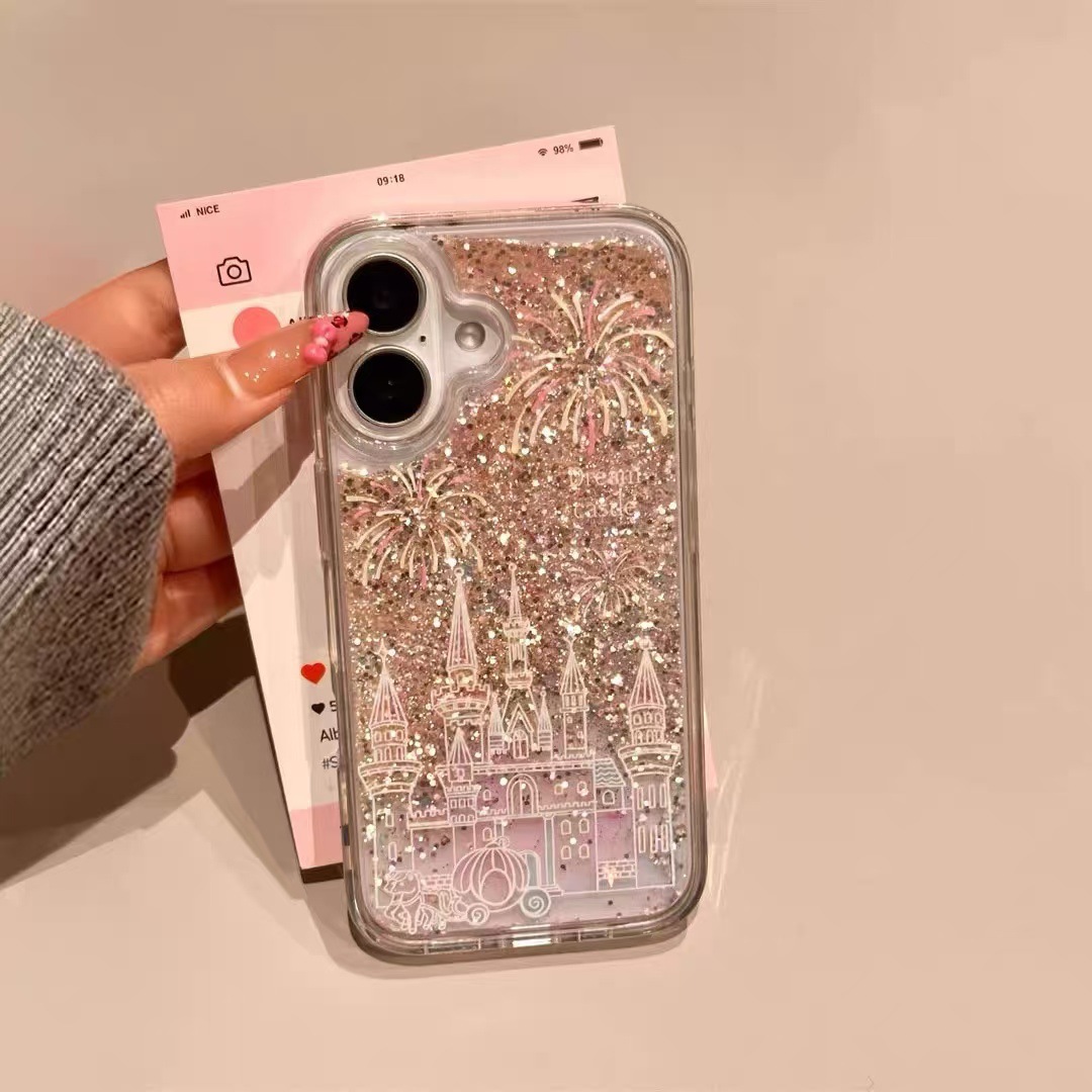 Ins Corea del castillo de arenas movedizas para Apple 15/16promax funda para teléfono móvil iPhone15pro nuevo 14/13