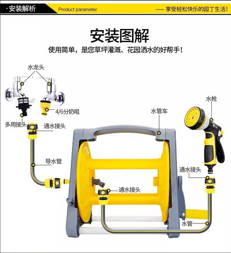 Car Wash Water Gun Household Watering Flowers and Vegetables Garden Water Pipe Hose Garden Gardening Shower Watering Nozzle Spray Set