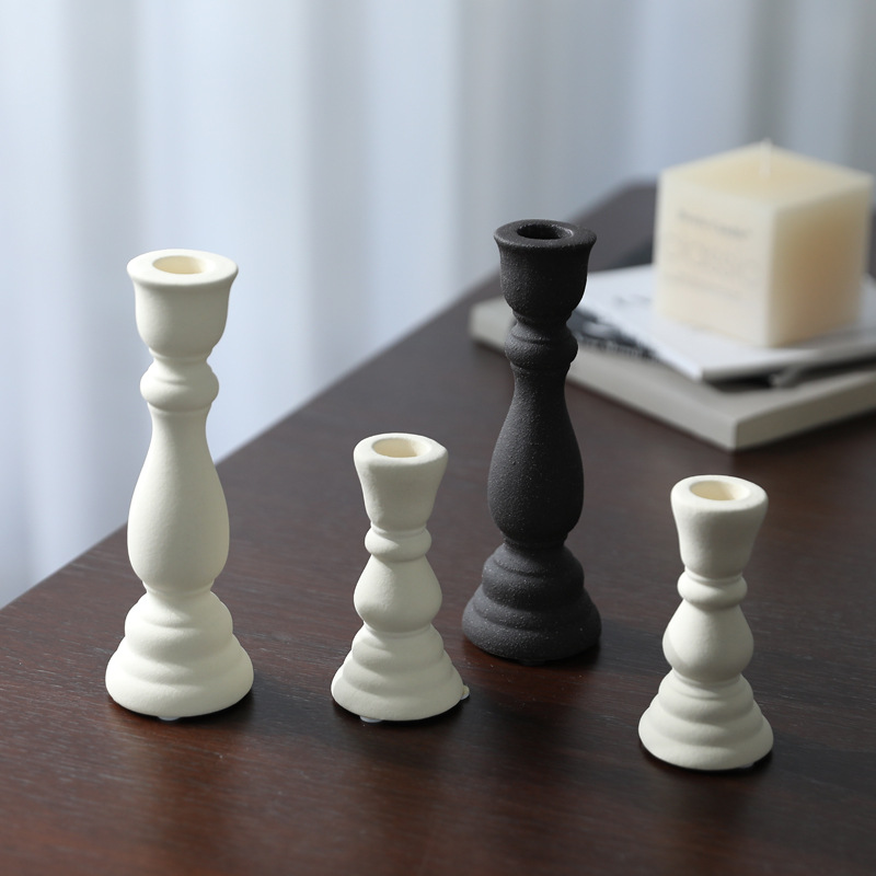 Ins nórdico retro columna romana candelabro de cerámica sala de estar mesa de comedor decoración decoración de asiento de candelabro de hogar europeo decoración