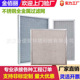 不锈钢过滤器初效板式全金属滤芯耐高温烧结厨房油烟净化器过滤网