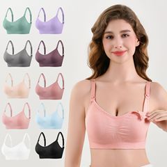 国境を越えた大きいサイズの妊婦ノンワイヤーフロントボタン授乳ブラジャー授乳調節可能なプッシュアップブラジャー下着卸売