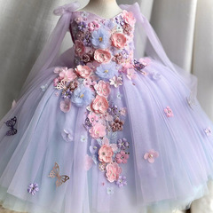 子供の日の子供の頃のドレス刺繍2025の新しい女の子の花仙子の小さい子供の蓬蓬紗の王女のスカート
