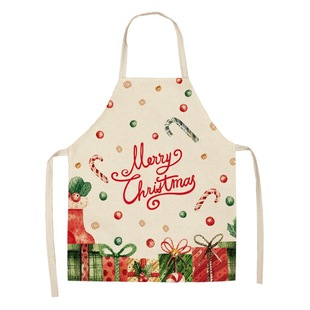 Cross-border Hot-selling Creative Linen Apron Christmas Style Apron Sleeveless Household Dirty-resistant Apron Overalls to Figure Making