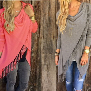 European and American Hot Style Mid-Length Slim-Fitting Classic Tassel Diagonal Style Girl Jacket Top (S-3Xl)