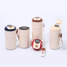 高颜值智能显温咖啡杯316不锈钢办公保温杯简约带提绳便携随行杯