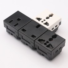 嵌入式五孔插座国标二三孔桌面AC电源插座卡式机柜多用孔插座模块