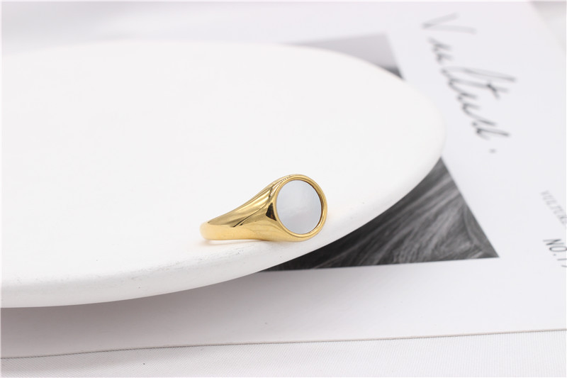 Wholesale Jewelry Simple Style Geometric 304 Stainless Steel Shell 18K Gold Plated Rings display picture 4