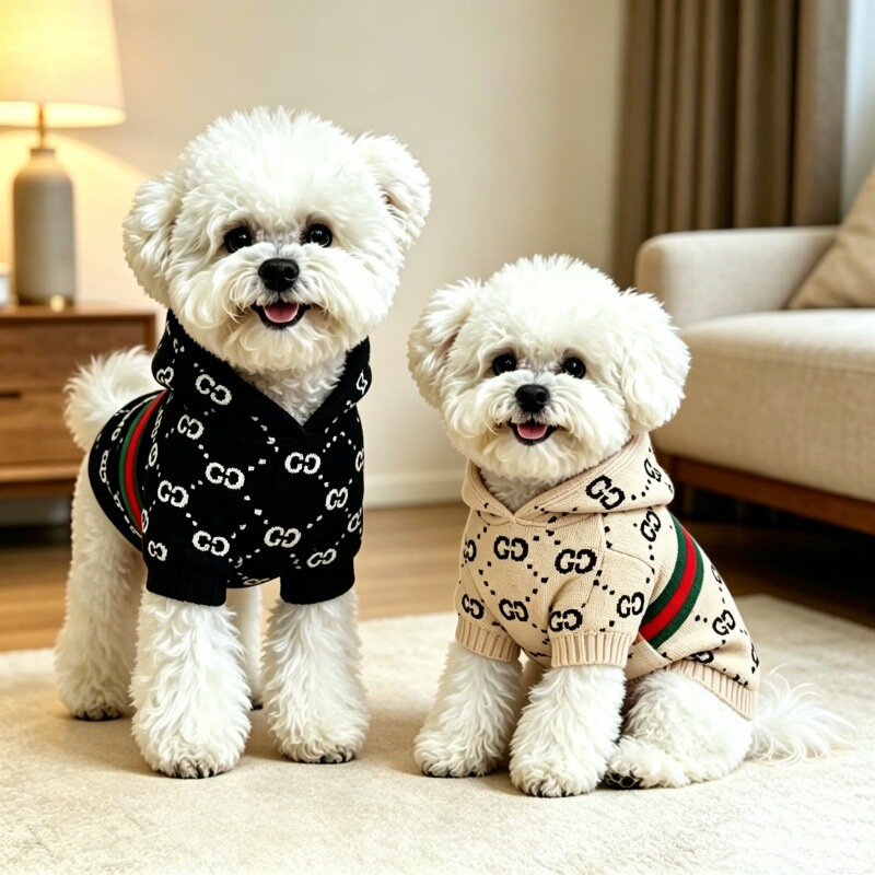 2022 Pet One-Piece Hooded Autumn and Winter Dog and Cat Knitwear, Teddy Thickened Warm Sweater