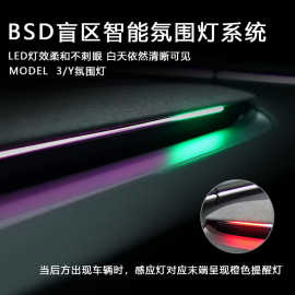 适用特斯拉Model3/Y/焕新3/Y盲区监测氛围灯智能转向超速警示灯