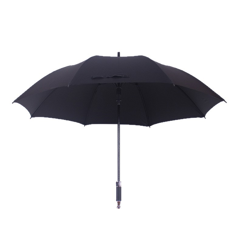 Paraguas de golf de fibra completa con revestimiento negro, paraguas de coche para hombres de negocios, paraguas VIP de alta gama, mango largo, venta al por mayor, parasol de moda.