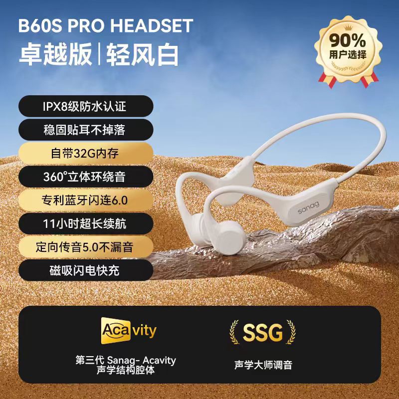 B60SPRO 骨伝導 Bluetooth ヘッドセット 水泳用 防水 メモリ内蔵 セナ ノンインイヤーフックタイプ|undefined