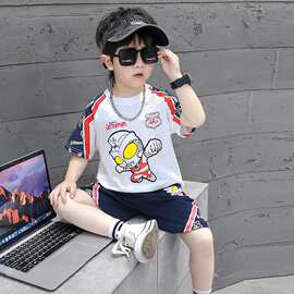 奥特曼男童夏装套装2025新款痞帅时髦儿童短袖运动宝宝夏季衣服潮