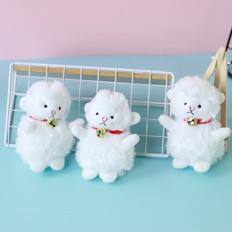 Cute Bell Sheep Doll Plush Keychain Pendant Creative Lamb Doll Girl's Backpack Hanging Garment Accessories