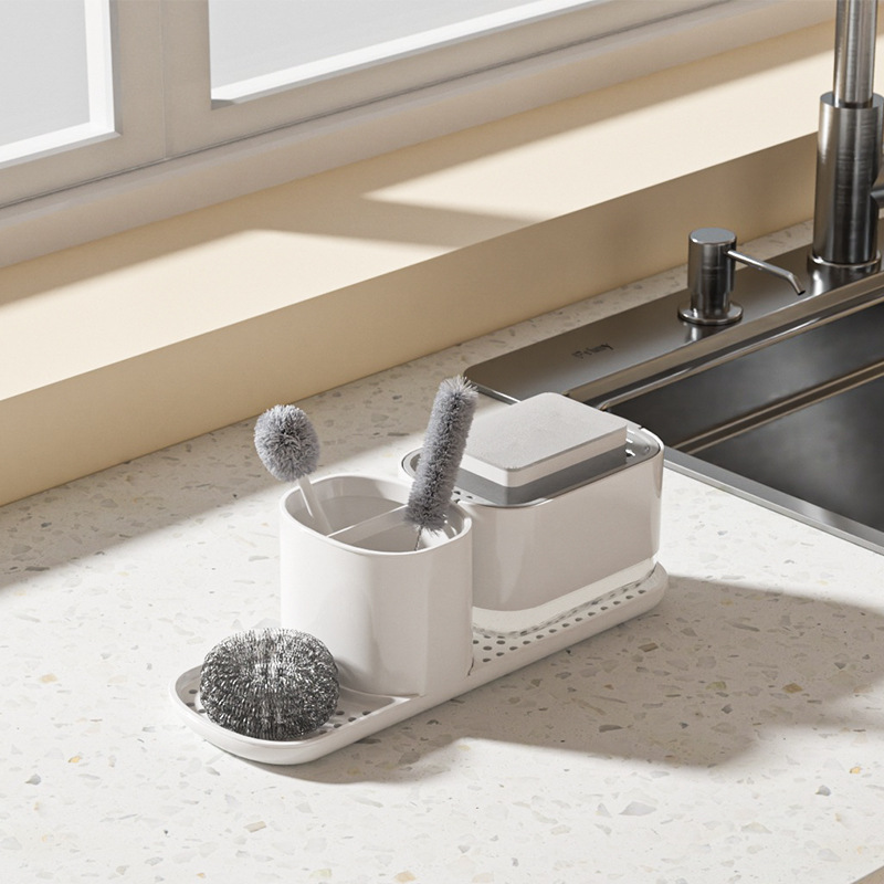 Push-tipo hogar automático líquido caja de escritorio desinfectante de manos caja de almacenamiento de baño encimera toallero caja de jabón creativo