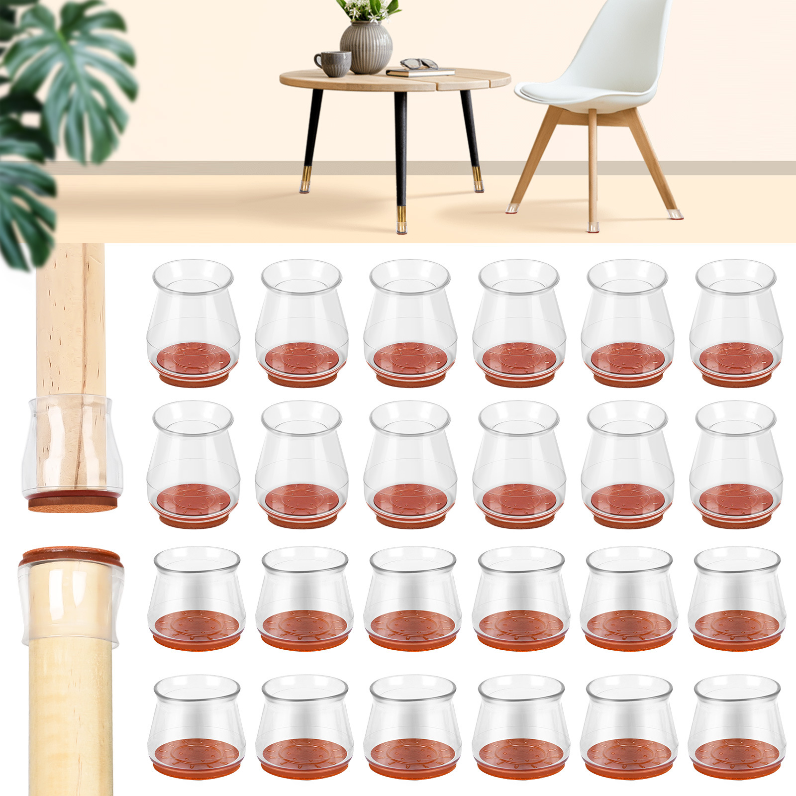 가정용 세트 d 펠트 발 패드 두꺼운 테이블과 의자 발 커버 유니버설 두꺼운 내마모성 미끄럼 방지 실리콘 의자 발 패드