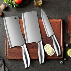Kitchen knife set with ultra-fast, sharp slicing, cutting meat and bone chopping knife, complete stainless steel slicing knife, sharp meat cutting knife