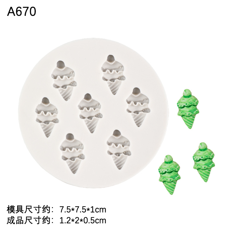 Mini simulación galleta postre helado pastel de silicona molde alimentos y juego arcilla cerámica suave