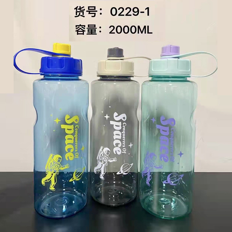 Youyun adultos deportes hervidor de agua taza de agua de plástico mujeres de gran capacidad 2L hombres botella de agua portátil espacio taza al aire libre taza