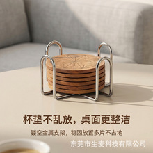 铁艺置物架软木杯垫收纳隔热垫陶瓷杯杯托收纳盘架茶道摆件厂家