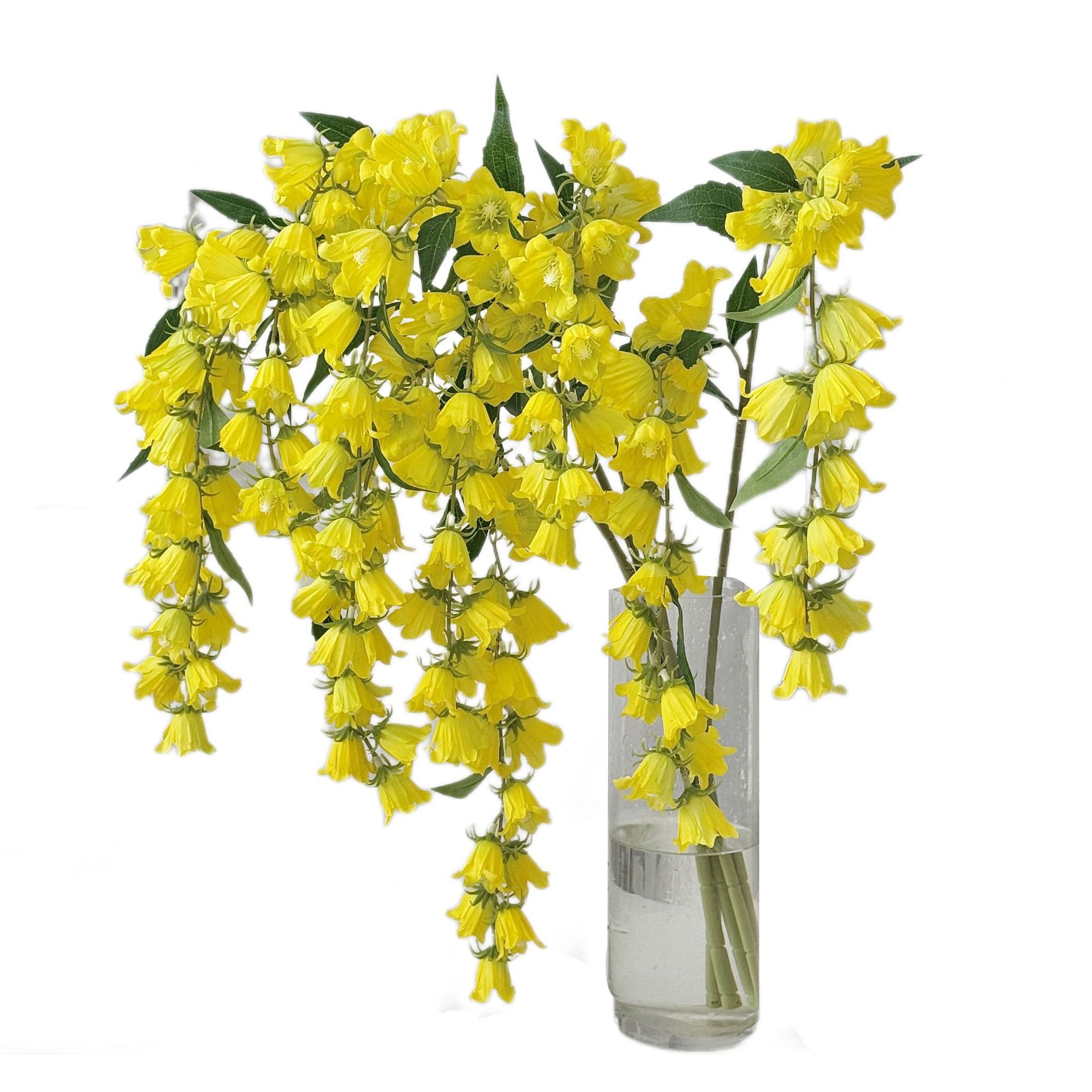 Campanas de viento colgantes, flores artificiales, lirios de los valles, paredes colgantes, plantas verdes, decoración de paisajismo, casas de familia, casas modelo, decoración de flores falsas